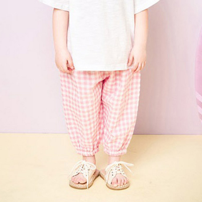 젤리스푼 아동용 냉감 통기성 New 썸머 시어서커 체크 조거팬츠