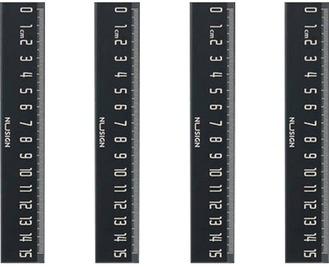 누사인 ABS 눈금 자 15cm, 블랙, 4개