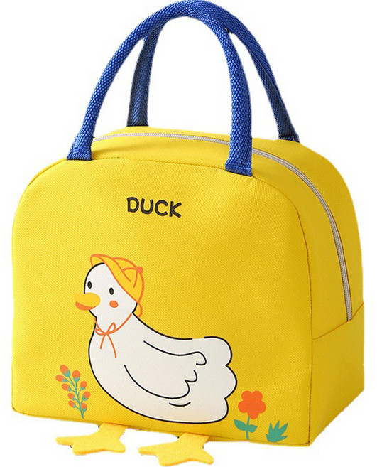 헬로키친 동물 캐릭터 도시락 보온 보냉백, 옐로우오리, 1개