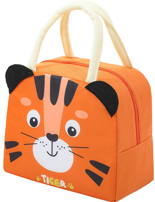 헬로키친 동물 캐릭터 도시락 보온 보냉백, 오렌지호랑이, 1개