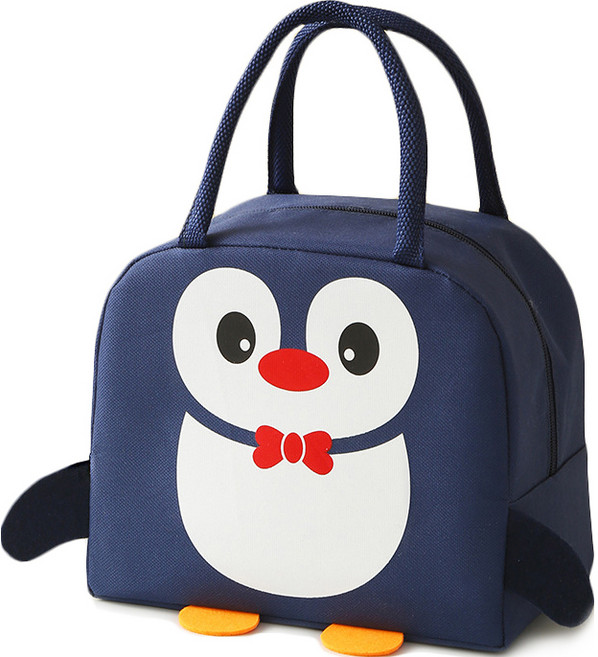 헬로키친 동물 캐릭터 도시락 보온 보냉백, 네이비펭귄, 1개