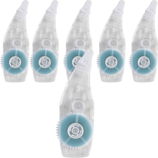 델리 손잡이형 양면 풀테이프 리필 6mm x 8m, 혼합색상, 6개