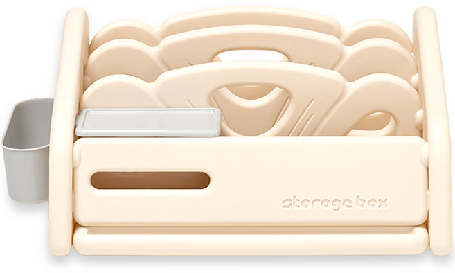 유아용 리틀 플라워 미니 전면 책장 정리함, 화이트 + 그레이