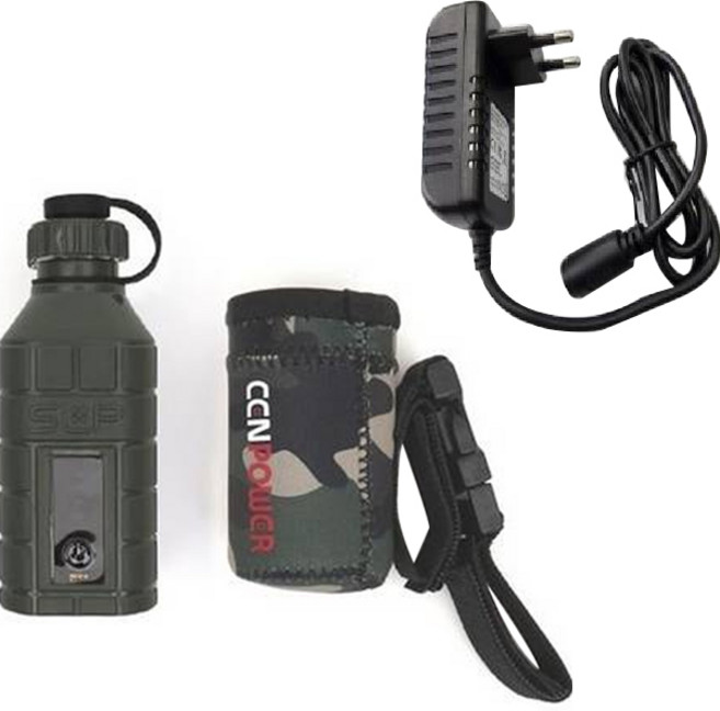 쎈파워 전동릴 수류탄 2구 배터리 바낙스용 + 전용 파우치 + 충전기 세트, CEN-03000, 혼합색상