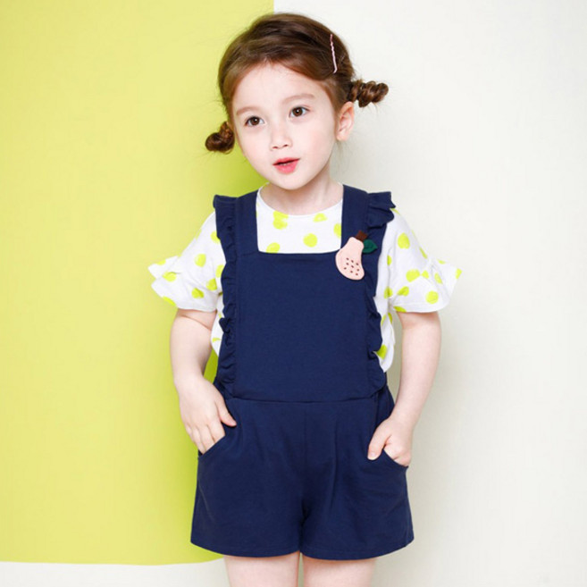 젤리스푼 여아용 통기성 Top 캔디팝 점프 수트 상하의 세트