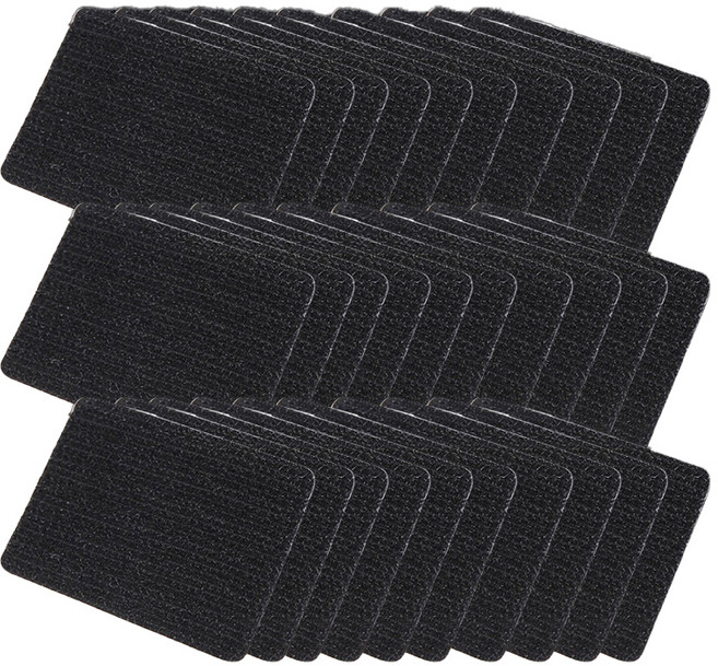 유니코시 양면 벨크로 강력 스티커 사각 블랙, 30개