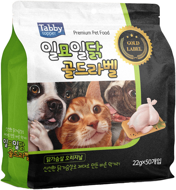 테비토퍼 고양이 일묘일닭 골드라벨 간식 50p, 닭가슴살, 1.1kg, 1개