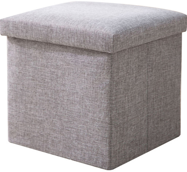 마벨인홈 다용도 접이식 수납 사각 스툴, 그레이, 1개