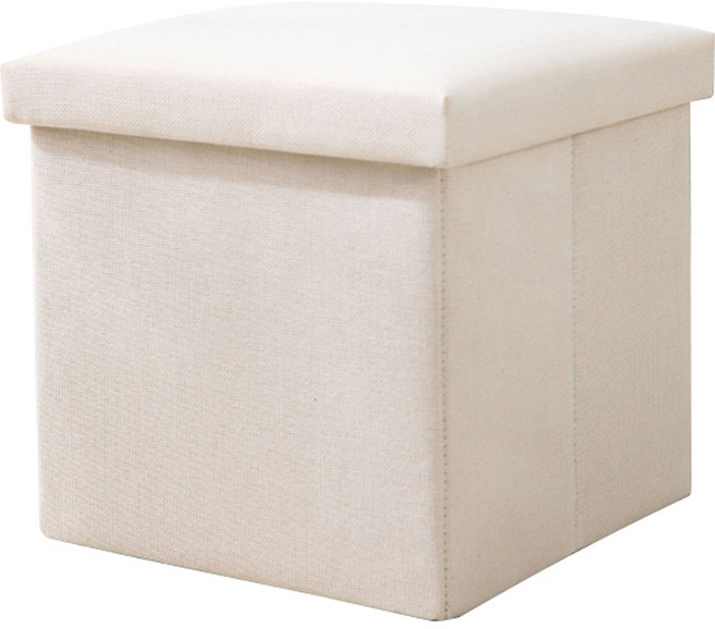 마벨인홈 다용도 접이식 수납 사각 스툴, 베이지, 1개