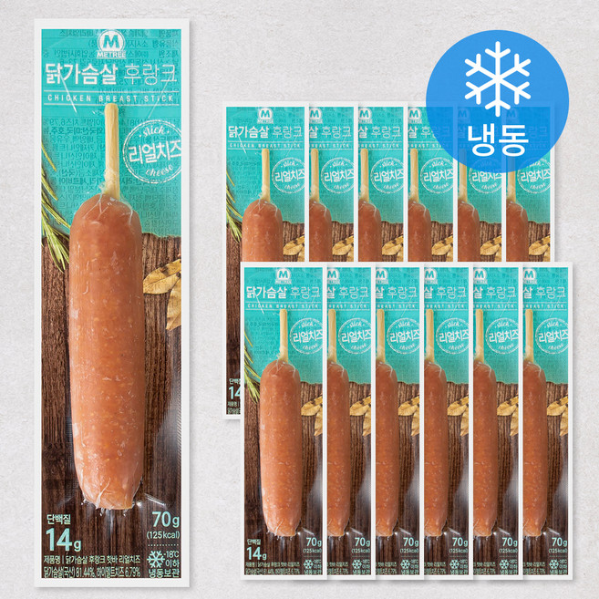 미트리 닭가슴살 후랑크 핫바 리얼치즈 (냉동), 70g, 13팩