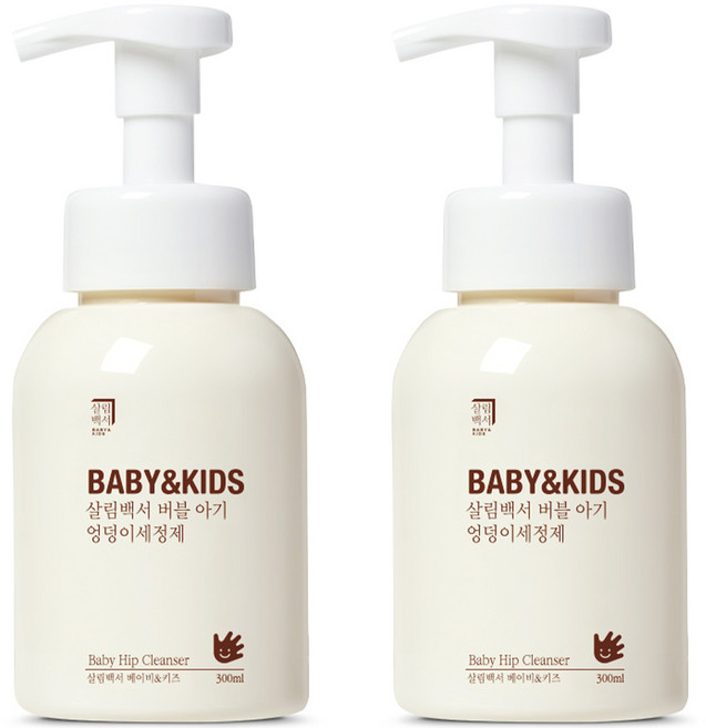 살림백서 베이비 앤 키즈 버블 아기 엉덩이 바디클렌저 라벤더향, 300ml, 2개