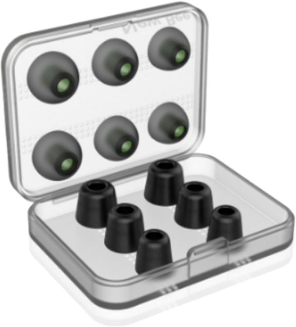 스타리움 이어폰 교체용 이어폰팁 이어폰캡 실리콘 3세트 + 메모리폼 3세트, 블랙, 1개