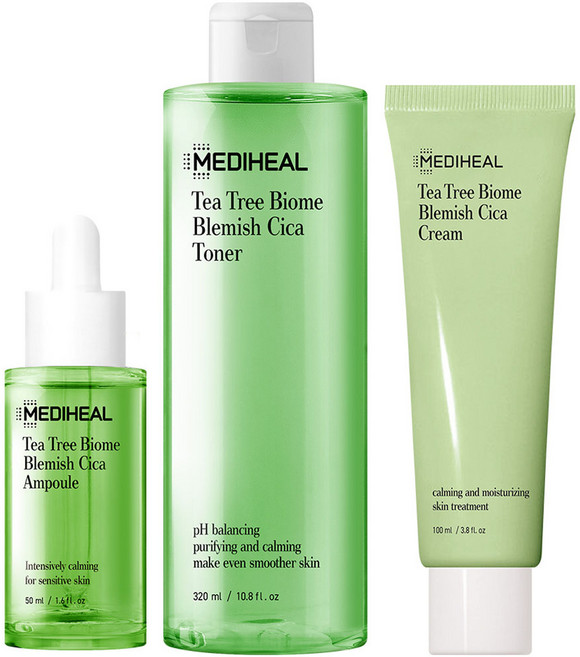 메디힐 티트리 바이옴 블레미쉬 시카 앰플 50ml + 토너 320ml + 크림 100ml 세트, 1세트