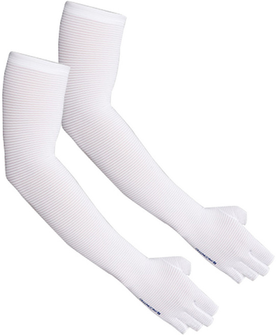 인콘트로 올데이 스트라이프 반장갑 양손 쿨토시 세트, 화이트, 1세트