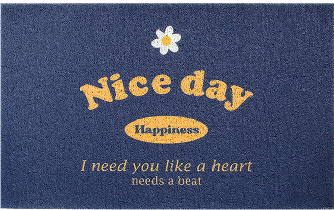 코일 레터링 코일 현관 발매트, 나이스데이네이비, 1개