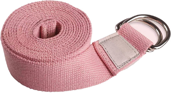 라이프스윗 요가 명상 스트랩 버클 면 끈 벨트 스트레칭 홈트 밴드, 핑크, 1개