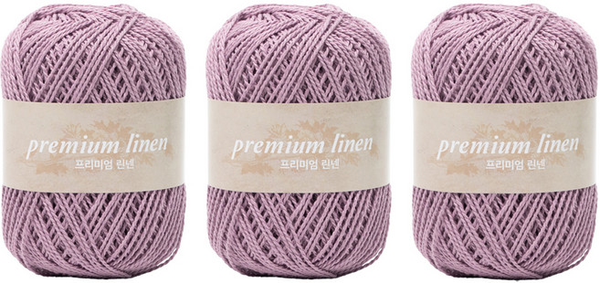 yarna 프리미엄 린넨 뜨개실, 302 라벤더, 3개