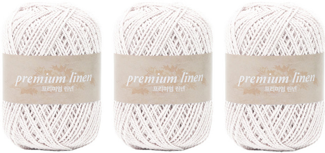yarna 프리미엄 린넨 뜨개실, 301 화이트, 3개
