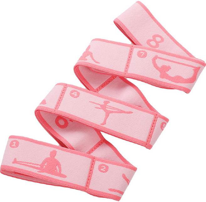 라이프스윗 요가 무용 스트레칭 근력운동 탄성 저항 밴드 8단계, 핑크, 1개