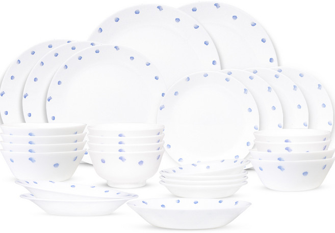 바칠레 메이릴 원형 6인 홈 접시 28p 세트, 1세트, 8종, 혼합색상