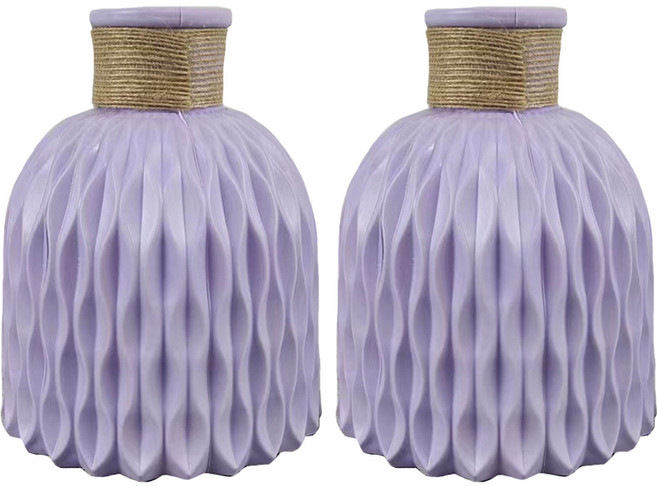 레인보우 플라스틱 드라이 플라워 화병 2p, 퍼플