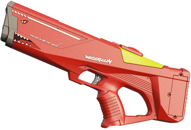 THE SHARK 전동 자동펌프 대용량 물통 워터건, 레드, 1개