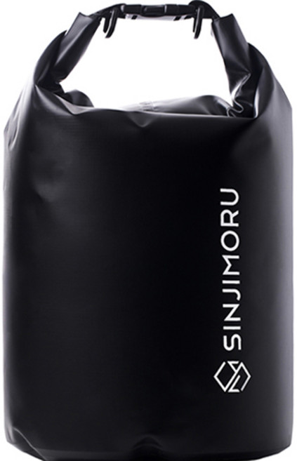신지모루 이중 스트랩 다용도 물놀이 방수가방 15L, 블랙