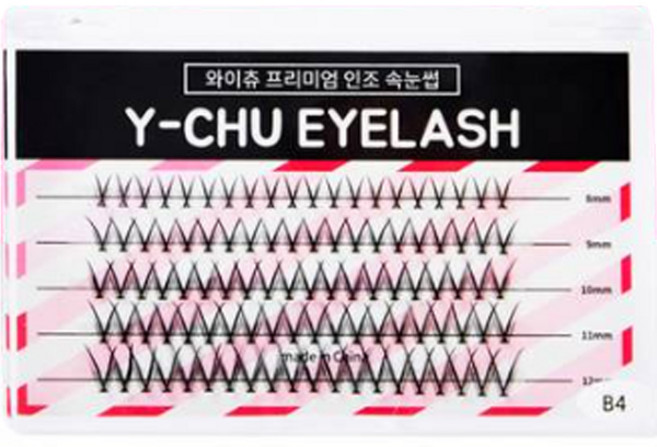 와이츄 프리미엄 가닥 속눈썹 11mm B-4-5 100p 세트, 블랙, 1개