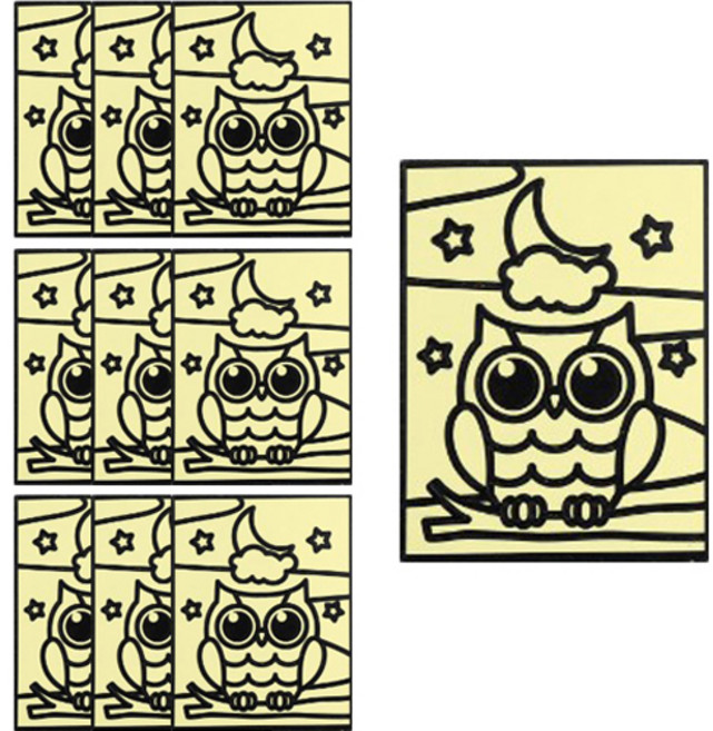 민화샵 포일아트 스티커, 부엉이, 10개