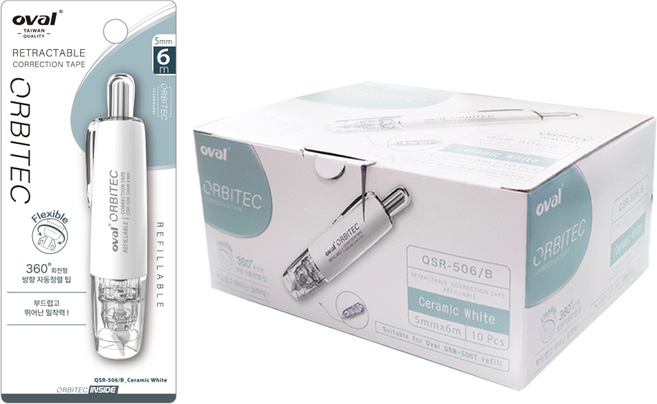 oval 歐文 修正帶 10個, 陶瓷白, 1個