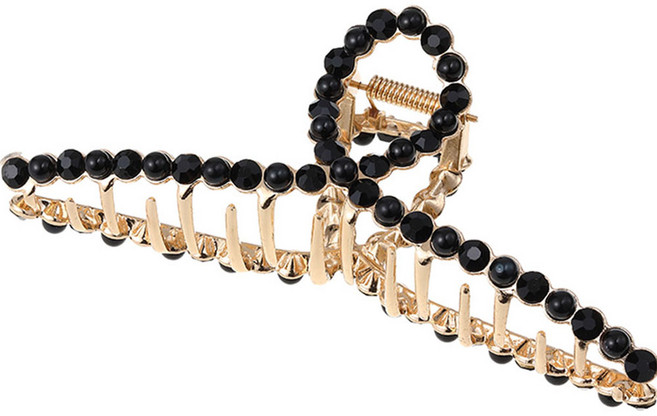 수스다 빅사이즈 큐빅 진주 믹스 꼬임 메탈 헤어 집게핀 5106