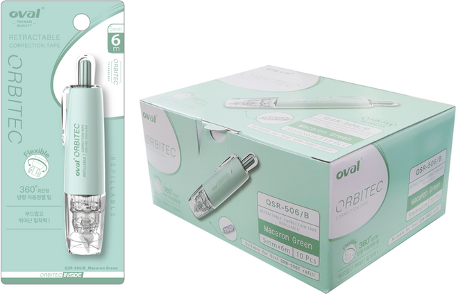 oval 歐文 修正帶 10入, 馬卡龍綠, 1個