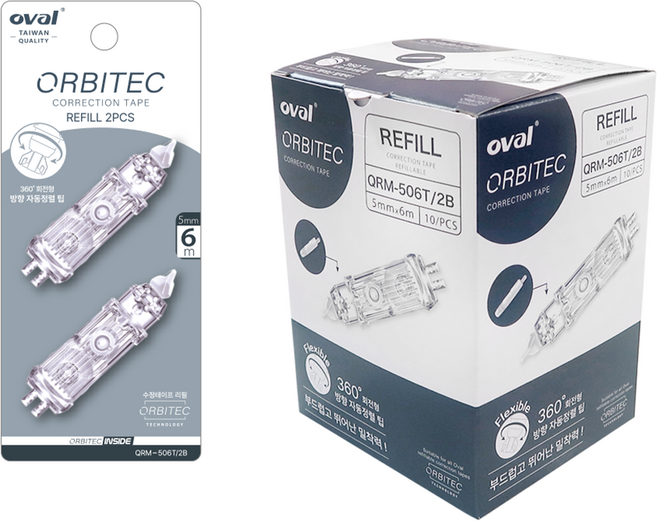 oval 歐文 修正帶補充帶 10入, 透明, 1個