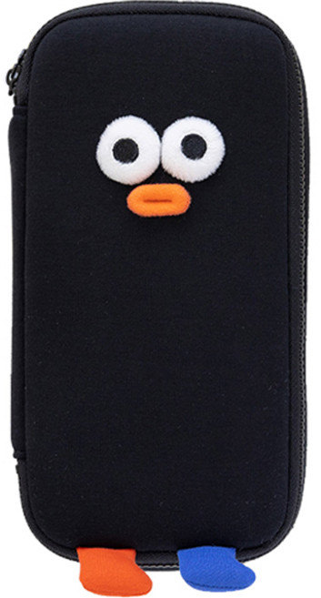 로마네 Brunch Brother 폼폼 필통, 블랙, 1개