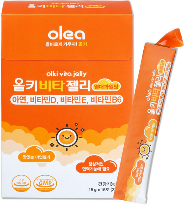올레아 유아용 올키 비타젤리 아연 열대과일맛 15p, 225g, 1개