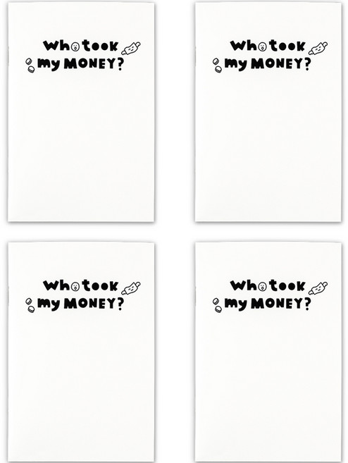 대시앤도트 리틀 러프 미니 노트 마이 머니, 화이트, 4개