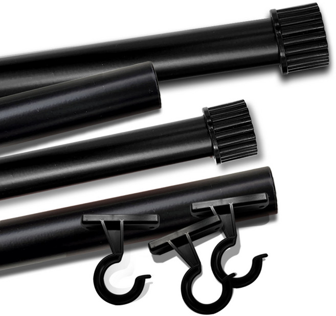 알뜨리 쿠키 커튼봉 세트, 블랙