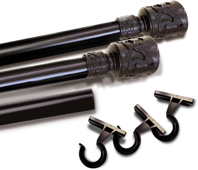 알뜨리 로맨틱 커튼봉 세트, 블랙