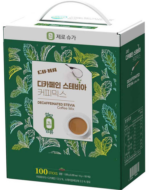 CONA 디카페인 스테비아 커피믹스, 1개, 100개입, 1kg, 10g
