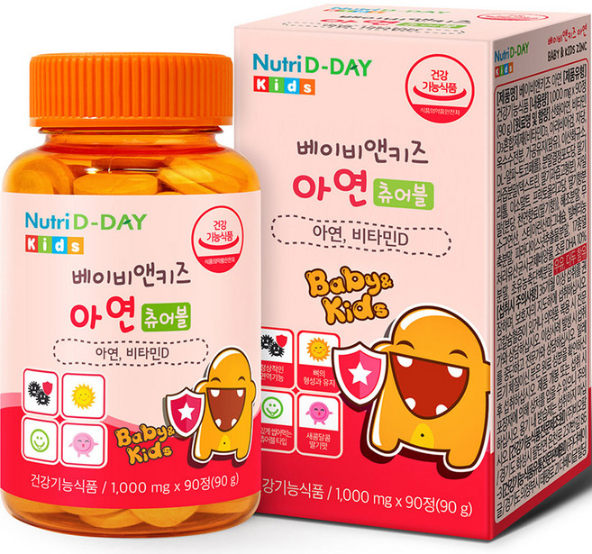 뉴트리디데이 베이비앤키즈 아연 츄어블 90g, 90정, 1개