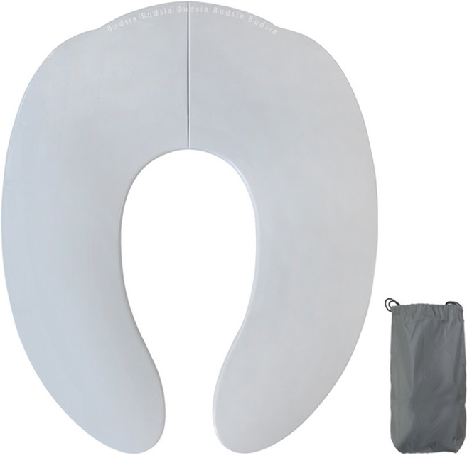 버드시아 유아용 휴대용 접이식 변기커버 + 파우치 세트, 그레이(커버)