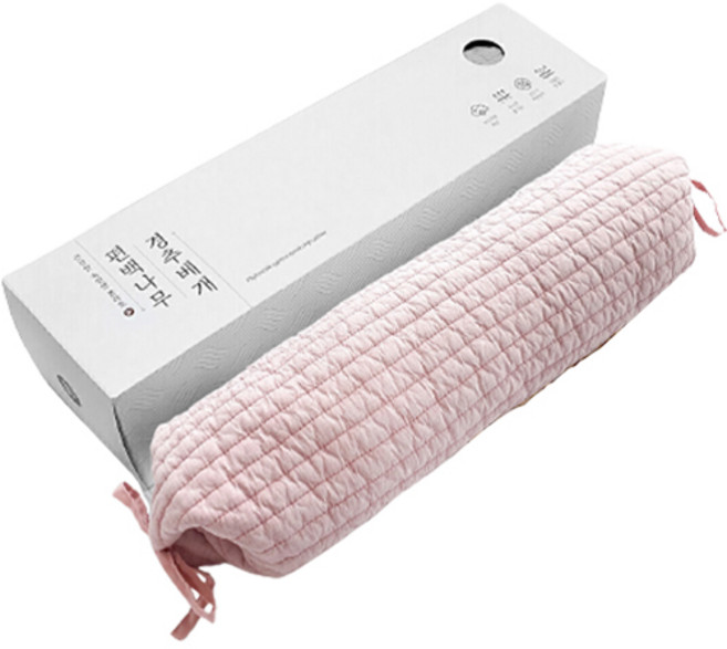 편백나무큐브 누빔 피그먼트 순면 시원한 통풍베개 + 선물박스 세트, 핑크, 1세트