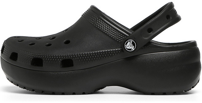 crocs 卡駱馳 經典厚底克駱格洞洞鞋, Black(206750-001), 230