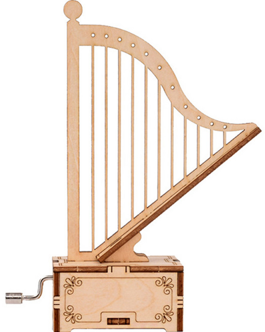 루아즈 DIY 오르골 만들기 하프, 혼합색상, 1개