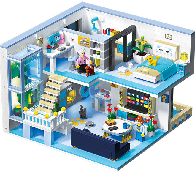 ZHEGAO 미니블럭 캣하우스 DZ6105LI, 혼합색상, 1개