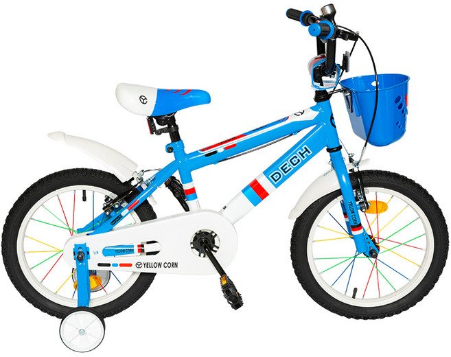 옐로우콘 데크 16형 보조 바퀴 아동용자전거, 블루, 110cm, 1개