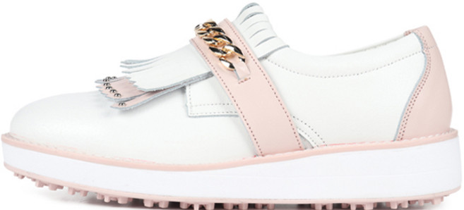 넥스트큐 여성용 스파이크리스 가죽 수제 골프화 NQ176