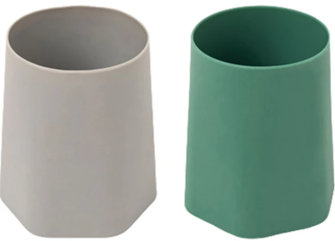 타이니트윙클 아기 실리콘 헥사 트레이닝컵 2종 세트, 그레이, 그린, 1세트 - 쿠팡