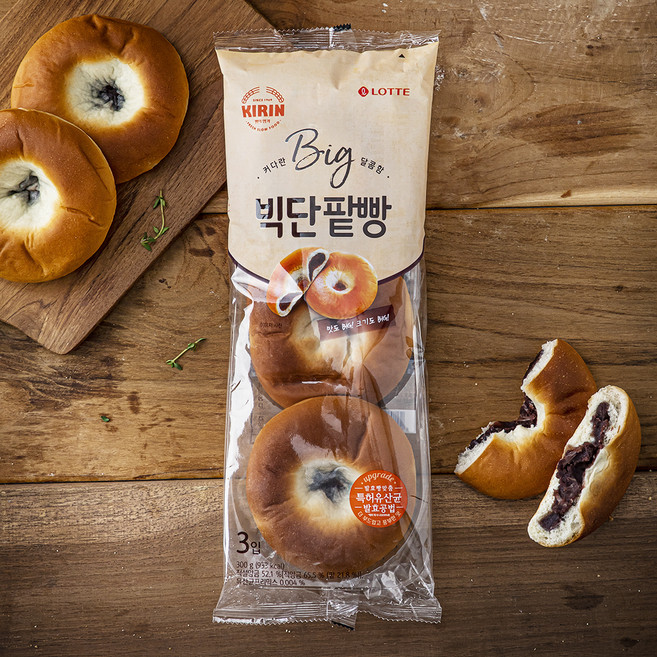 기린 빅 단팥빵, 100g, 3개입, 1개