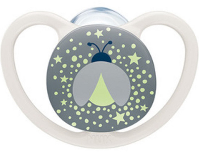 누크 유아용 스페이스 야광 나이트 노리개젖꼭지, S1(0~6개월), 반딧불, 1개